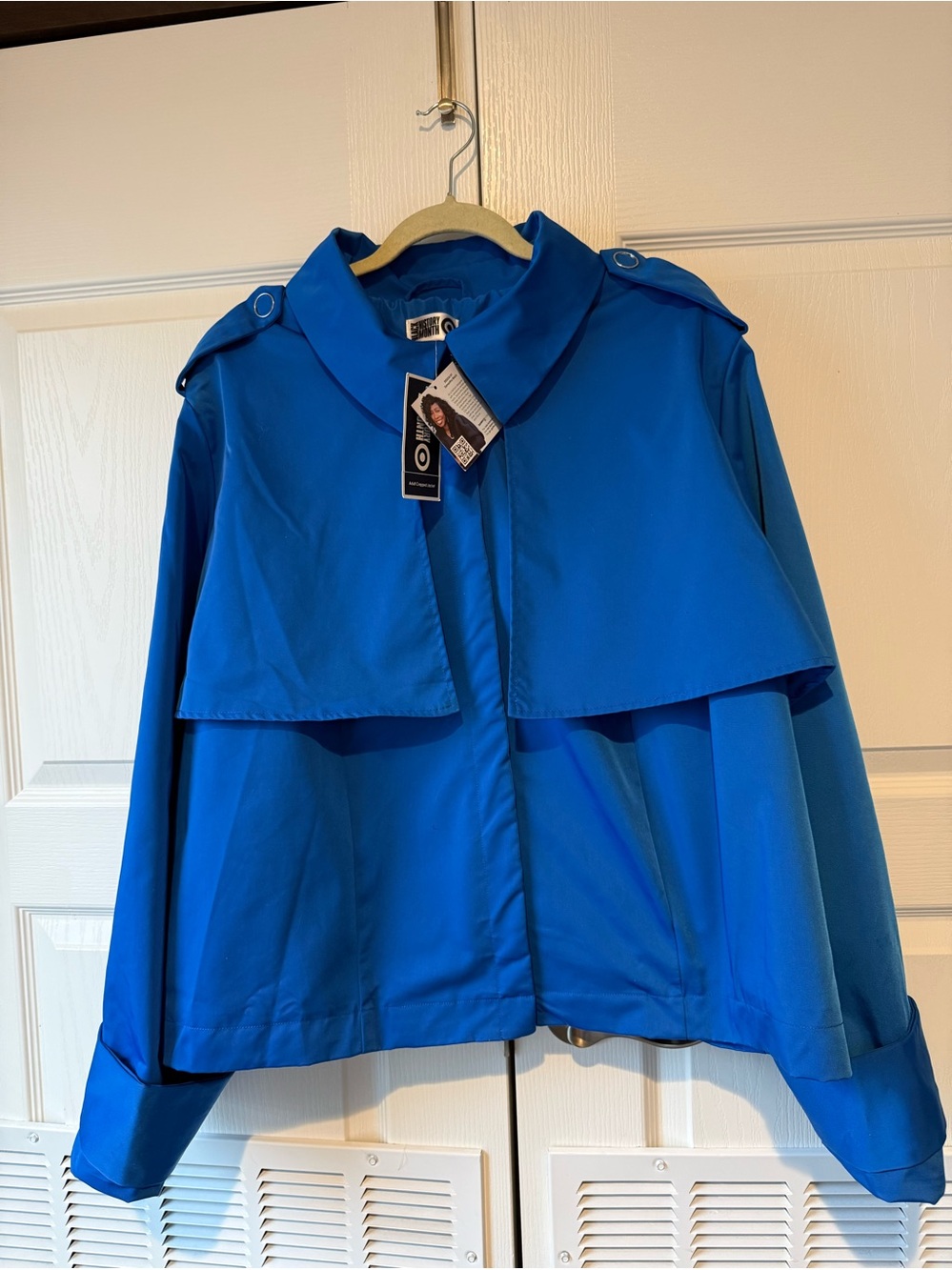Sammy B NWT Cuffed Blue Cropped Jacket Size 4X Zipper